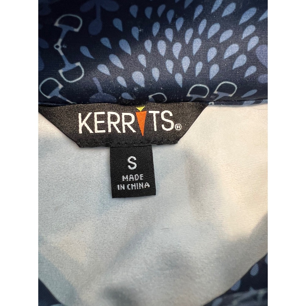 Kerrits Girls Blue Horse Bit Print Quarter Zip Equestrian Base Layer Top Small - Picture 7 of 8